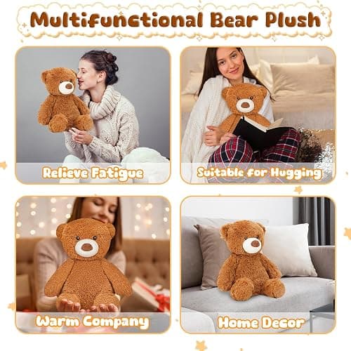 Finebee Weighted Stuffed Animals Bear Plush Heated Microwavable Weighted Plushise Stuffy Lavender Scented Bear Stuffed Animal Calming Gift for Kids and Adults thumbnail 6