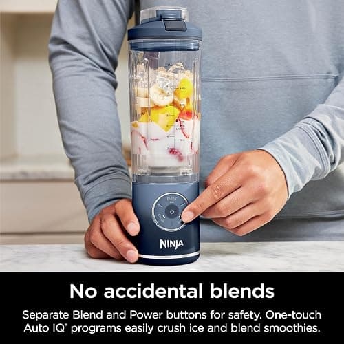 Ninja Blast Max, Portable Blender + Twist & Go, Personal Smoothie, Blend, Ice Crush, 3 Programs, Cordless, 22 oz removable Vessel, Dishwasher Safe, Leakproof, Navy, BC251NV thumbnail 4