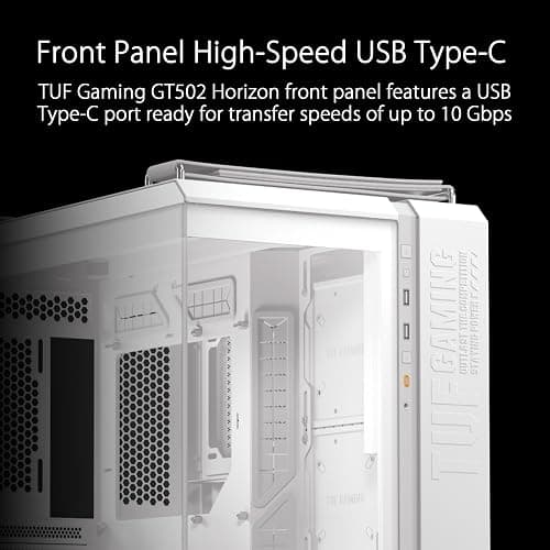 ASUS TUF Gaming GT502 Horizon ATX Mid-Tower PC Case (Boundless Panoramic Design, Dual-Chamber, Independent CPU and GPU Cooling Zones, Tool-Free Side Panels, USB 10 Gbps Type-C® Front Panel) thumbnail 5