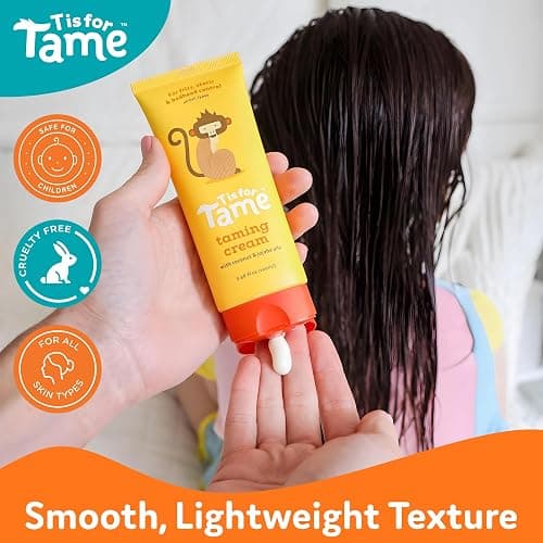 T is for Tame - Hair Taming Cream for Kids, All-Natural for Frizz & Flyaways, Coconut Oil, Leave-in Cream for Babies & Toddlers, Straight or Curly thumbnail 8