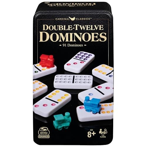 Spin Master Games, Cardinal Classics Double 12 Dominoes Set in Storage Tin, Family Board Games, 2-6 Players, for Ages 8 & Up - Image 1