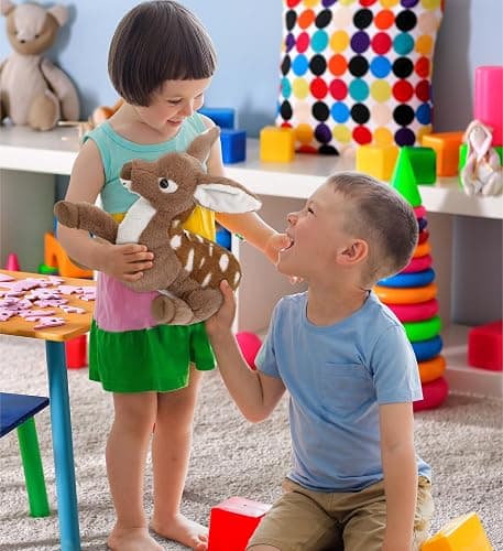 DolliBu Fawn Deer Super Soft Stuffed Animal, Cute Realistic Deer Stuffed Animals for Girls, Boys, Adults Animal Gifts, Kids Nursery Decor for Newborn, Cuddly Soft Baby Plush Toys - 10 Inches thumbnail 6