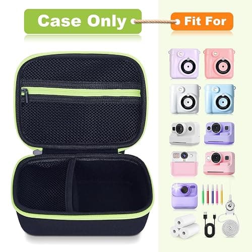Hikkon Camera Case Compatible for ESOXOFFORE/Upgrade/Dylanto/Yehtta/HiMont/CAMCLID Kids Instant Print Camera Toy,Portable Digital Camera Storage Holder Organizer Bag (Case Only) - Black thumbnail 4