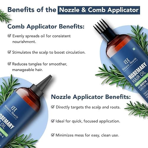 Botanic Hearth 100% Pure Rosemary Oil For Hair Growth (6.7 fl oz) Infused With Biotin, Jojoba & castor Oil | Nourishing & Volumizing | Non GMO Verified - Rosemary - 6.7 Ounce thumbnail 7