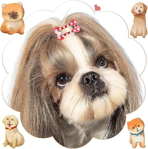 PET SHOW 50Pcs/25Pairs Hair Clips for Small Dogs Cute 1 Inch Puppy Barrettes Mini Bone Shaped Snap Hair Bows Pet Grooming Hair Accessories for Dog Cat thumbnail 4