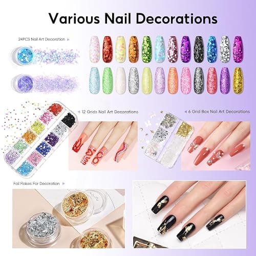 PEACECOLOR Acrylic Nail Kit with Electric Nail Drill and Lamp, 114PCS Nail Set with Everything 11 Colors Clear Pink White Nude Acrylic Powder and Liquid Set False Nail Tips Starter Kit Women Salon thumbnail 9