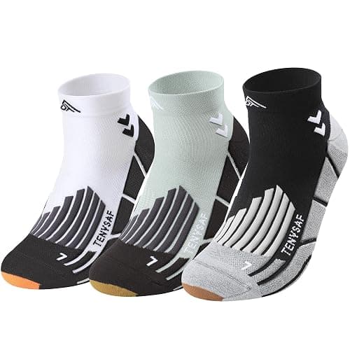TENYSAF Mens Compression Socks for Running: Anti-Blister Ankle Socks 3 Pairs Athletic Socks for Runners Outdoor Hiking 2026 - Image 1