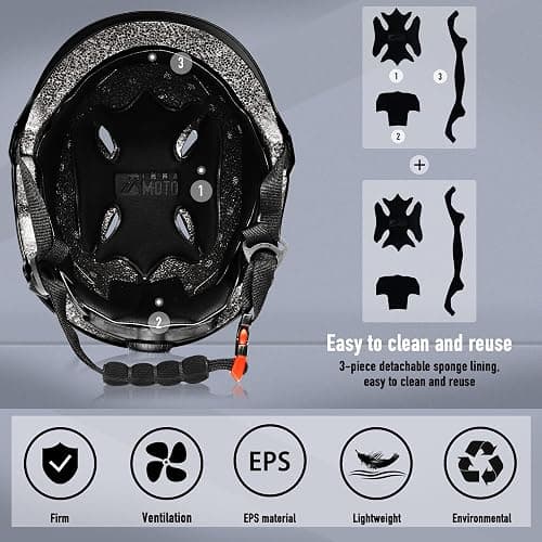 Skateboard Helmet for Adults - Adjustable Certified Safety Adults Helmet for Skateboarding Bike Bicycle Scooter Cycling Skate Skating Multisport Helmets for Women Men Boys Girls Kids Youth thumbnail 4