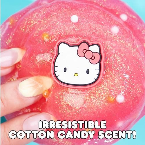 Hello Kitty SLIMYGLOOP Jar, 8 oz Red & White Cotton Candy Scented Slime, Includes Beads & Hello Kitty Charm thumbnail 5