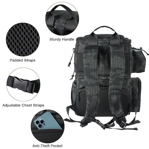 MATEIN Fishing Tackle Backpack with Cooler, Large Fishing Bag with Rod Holders for 4 Trays (Tray Not Included) & Fishing Gear thumbnail 5