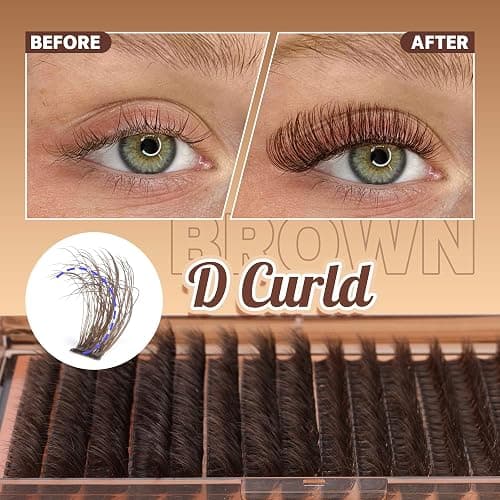 Brown Lash Clusters 320 Pcs Lash Extension Kit DIY Eyelash Extensions Kit Natural Look Cluster Lashes D 8-16 MM Mixed Lash Bond and Seal Lash Tweezers for Lash Clusters Kit DIY at Home thumbnail 4