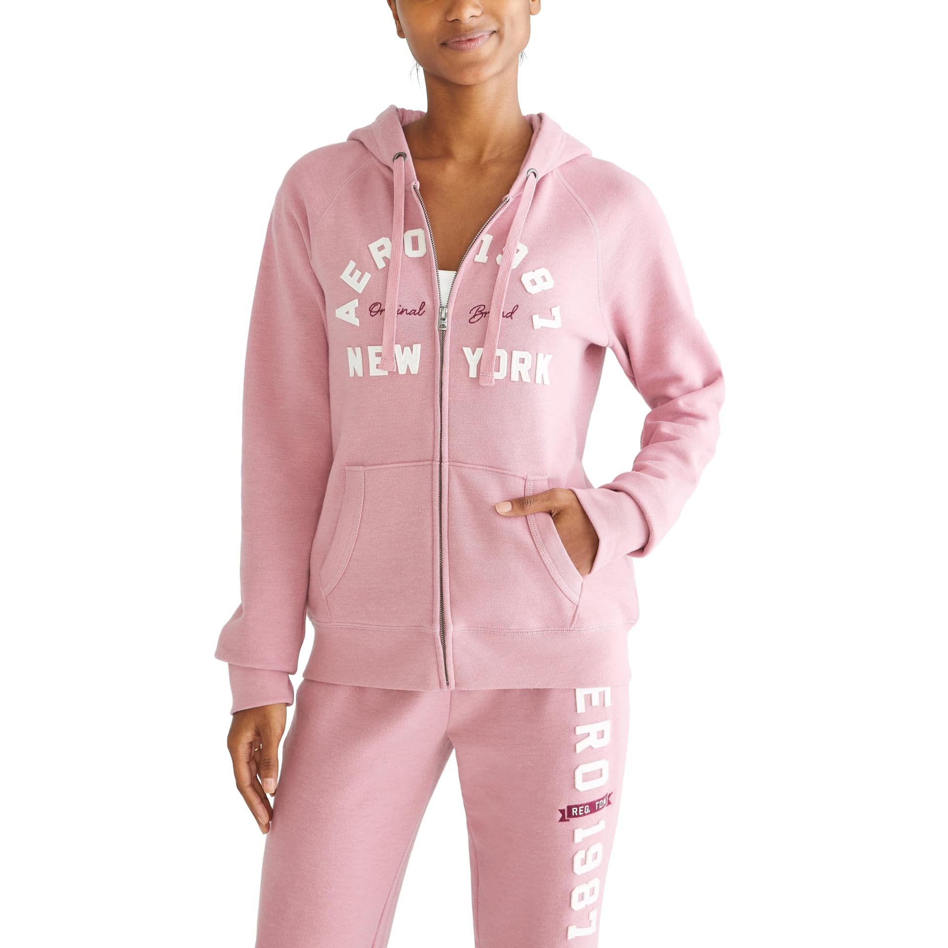 Aeropostale Logo Full Zip Hoodie- Arches- New York Sudadera con Capucha Mujer - Image 1