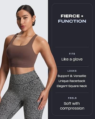 Aoxjox Women's Workout Sports Bras High Impact Fitness Training Gym Khloe Bra Yoga Crop Tank thumbnail 2