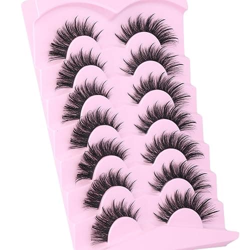 EYDEVRO False Eyelashes Wet Cat Eye Lashes Spiky Faux Mink Lashes Wispy Fairy Manga Lashes Natural Strip Lashes with Spikes 7 Pairs Pack thumbnail 7