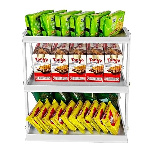 CozyNova 3 tier candy display - Snack holder with snack holder - Multi-functional counter snack and chip holder for stores - Cupcake display stand (White) thumbnail 7