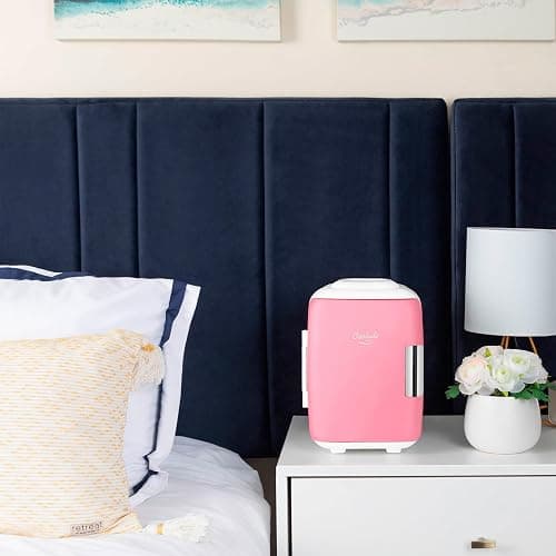 Cooluli Mini Fridge for Bedroom - Car, Office Desk & Dorm Room - Portable 4L/6 Can Electric Plug In Cooler & Warmer for Food, Drinks, Skincare Beauty & Makeup - 12v AC/DC & Exclusive USB Option, Pink thumbnail 5