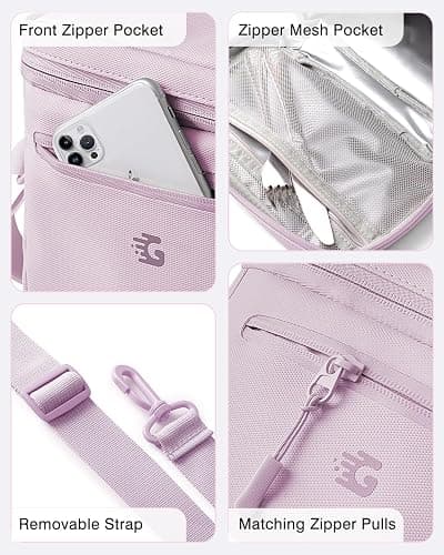 GLORIEROO Insulated Lunch Box Bag Women Girls - Waterproof Leakproof Lightweight Reusable Cooler for School Work Picnic - Back to School - Standard - Purple thumbnail 8