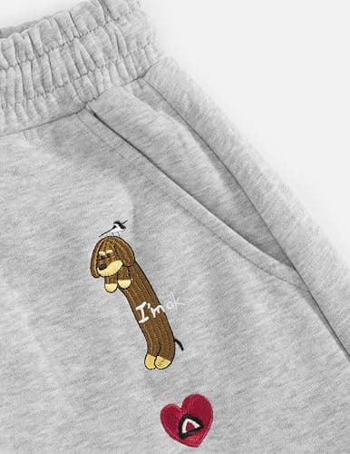 Aelfric Eden Embroidery Puppy Baggy Barrel Sweatpants Casual Y2K Elastic Drawstring Unisex Wide Leg Pants Lantern Trouser thumbnail 8