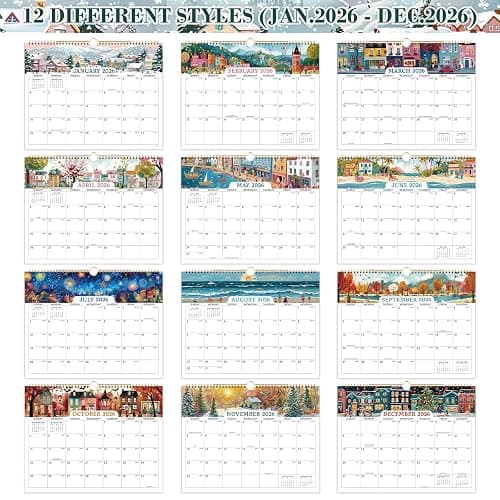 2026 Calendar - 2026 Wall Calendar, Jan. 2026 - Dec. 2026 Wall Calendar, 14.8'' x 11.6'', with Julian Dates, Hanging Hole, Thick Paper, Landscape Calendar thumbnail 4