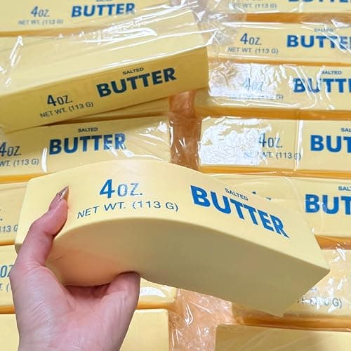 9.5 Inch Giant Butter Squishy Toy, Big Butter-Shaped Slow Rising Squishy Realistic Food Squishies, Large Sticky Butter Sticks Squeeze Toys for Anxiety Relaxation (Butter) - Image 1