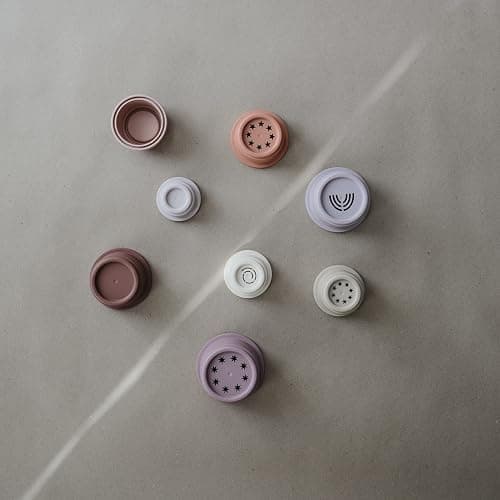 mushie Stacking Cups Toy 8pcs | Made in Denmark (Petal) thumbnail 5