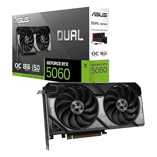 ASUS Dual GeForce RTX™ 5060 8GB GDDR7 OC Edition (PCIe 5.0, 8GB GDDR7, DLSS 4, HDMI 2.1b, DisplayPort 2.1b, 2.5-Slot Design, Axial-tech Fan Design, 0dB Technology, and More) - Image 1
