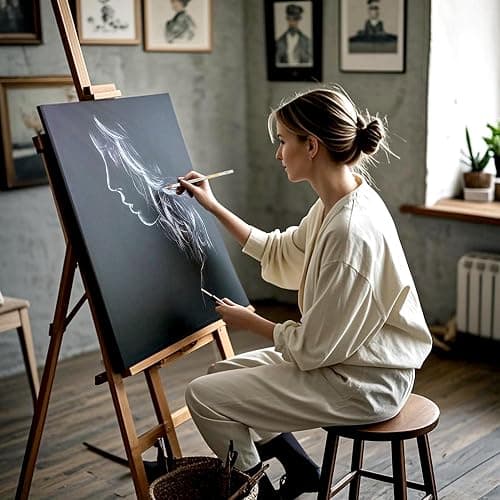 KALOUR White Charcoal Pencils Drawing Set, Professional 6 Pieces White Sketch Pencils for Drawing, Sketching, Shading, Blending, Chalk for Beginners & Artists thumbnail 5