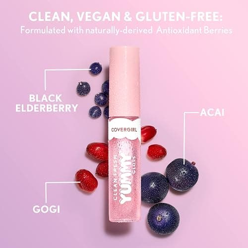 COVERGIRL Clean Fresh Yummy Gloss – Lip Gloss, Sheer, Natural Scents, Vegan Formula - Glamingo Pink thumbnail 6