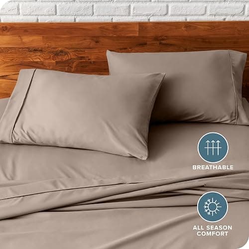 Bare Home Microfiber Pillow Cases - Standard/Queen Size Set of 2 - Cooling Pillowcases - Double Brushed - Taupe Pillowcases 2 Pack - Easy Care (Standard Pillowcase Set of 2, Taupe) thumbnail 5