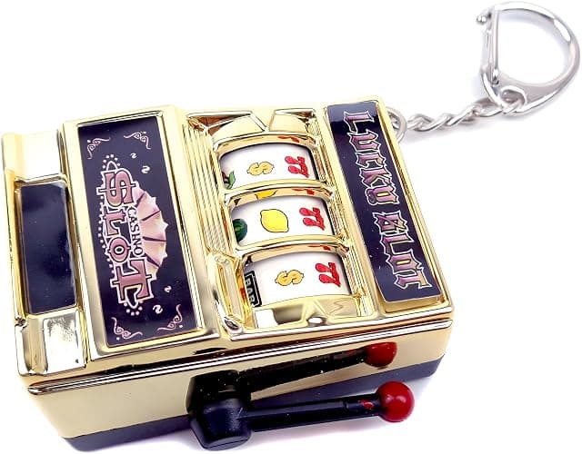 MAGIKON Mini Slot Machine Toy, Funny Lucky Slot Machine Bank with Spinning Reel and Keychain, Nice as Creative Festival Present Birthday Cake Decoration thumbnail 5