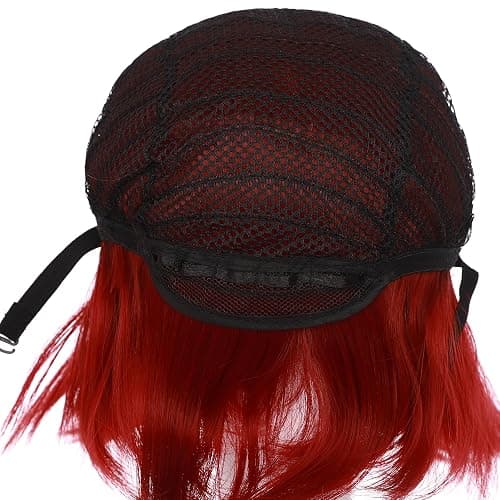 S-noilite Short Wine Red Wig Unisex Mens Womens Burgundy Cosplay Costume Anime Wig Short Spiky Layered Pixie Wigs for Halloween Christmas Carnival Comic-cons Theme Party thumbnail 4