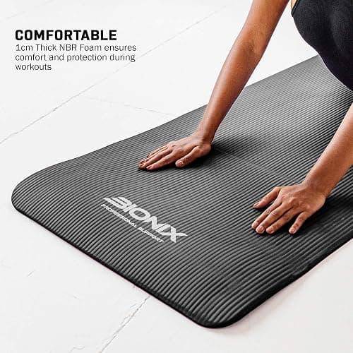 Bionix Premium Printed Travel Yoga Exercise Mat w/Carry Straps, Thick NBR Foam, Non-Slip Anti Skid Surface, Perfect for Pilates Gymnastics Fitness Workout Home Gym Training Equipment, for Men & Women thumbnail 8