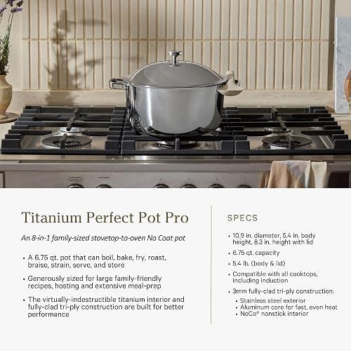 Our Place 15-Piece Titanium Pro Cookware & Bakeware Set | Tri-Ply Titanium & Stainless Steel Nonstick Fry Pans & Pots | Ceramic Nonstick Bakers & Griddle Pan | Non-toxic, PFAS-Free | Blue Salt thumbnail 5