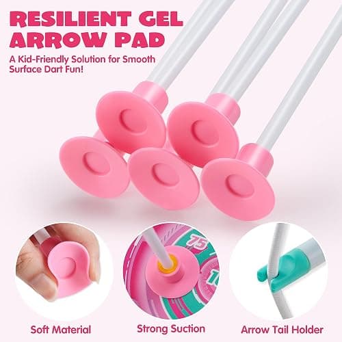 JOYIN Pink Bow and Arrow Set for Girls, LED Light Up Archery Toy Set with 9 Suction Cup Arrows, Target & Arrow Case, Christmas Indoor Outdoor Activity Toy for Kids Girls Ages 3-12 thumbnail 8
