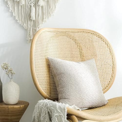FIOUOVO Textured Farmhouse Throw Pillow Covers 20x20 Decorative Pillows for Bed Couch Pillows for Living Room Rustic Pillows Neutral Accent Cushion Cases Set of 2, Beige - Beige - 20" x 20" (Pack of 2) thumbnail 2