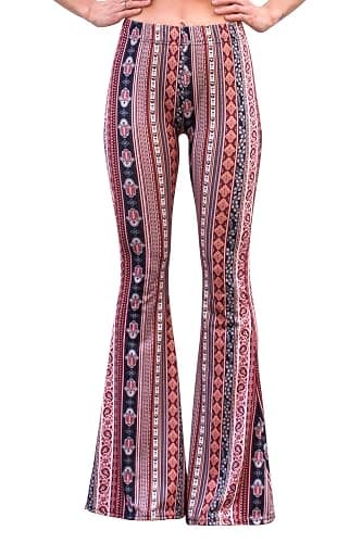 Daisy Del Sol High Waist Comfy Stretch Boho 70s Bell Bottom Fit to Flare Lounge Yoga Pants - Image 1