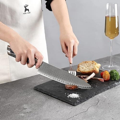 NANFANG BROTHERS Damascus Knife Set, 7 Pieces Kitchen Knife with Block, ABS Ergonomic Handle for Chef Knife Set, Kitchen Shears, Knife Block Set thumbnail 6