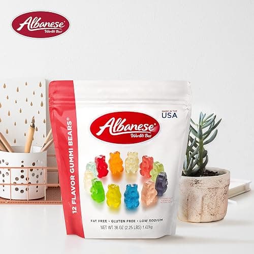 Albanese World's Best 12 Flavor Gummi Bears, 36oz Bag of Candy, Soft & Chewy Candy Snacks, Fruity Flavor Assortment thumbnail 7