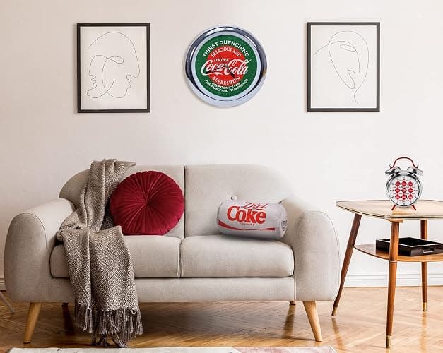 Mark Feldstein & Associates Coca Cola Diet Coke Can Classic Gray Embroidered Plush Throw Pillow, 13 in thumbnail 2