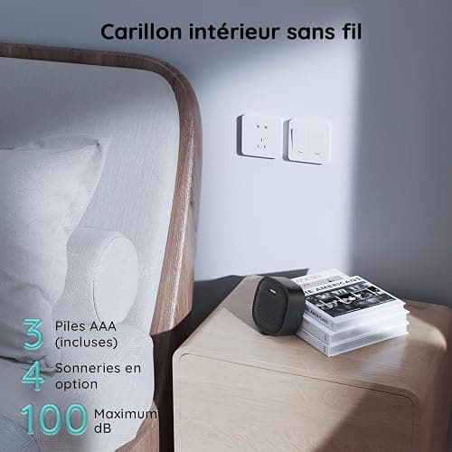 BOIFUN 2K FHD Sonnette sans Fil avec Camera, Installation Facile, Détection Humaine PIR, Vision Nocturne Couleur, Sécurité Améliorée, Audio Bidirectionnel, IP66 Étanche, Supporte Uniquement 2,4 GHz - Noir thumbnail 9