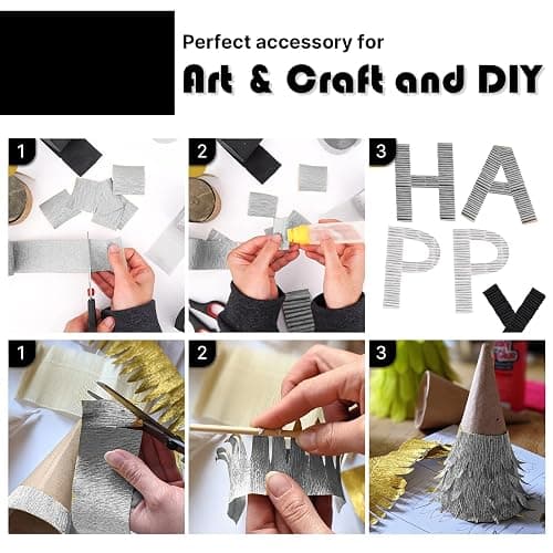 PartyWoo Crepe Paper Streamers 4 Rolls 328ft, Pack of Silver Foil Party Streamers, Party Streamers for Birthday Party Decorations, New Year's Eve Decorations, Wedding Decorations (1.8 In x 82 Ft/Roll) thumbnail 5