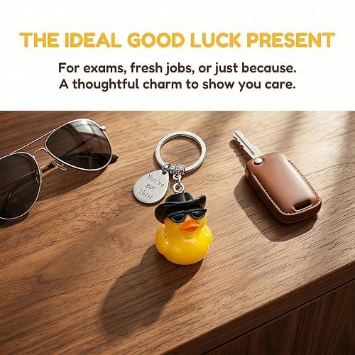 Virelle Encouragement Duck Keyring Good Luck Charm for Exams – You’ve Got This Small Duck Keychain Thoughtful Sentimental Gift for Women Students thumbnail 3
