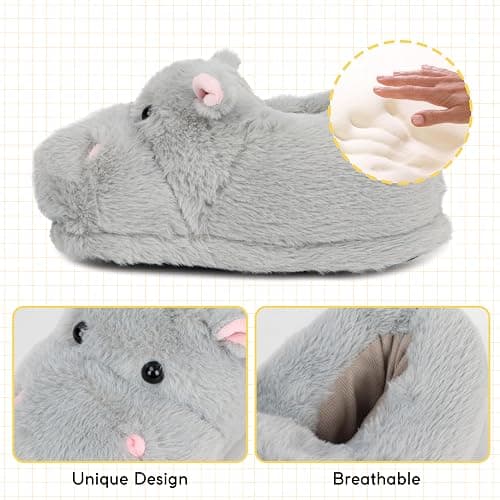 Aopuro Cute Women Penguin Animal Slippers Fluffy Warm Plush House Shoes Novelty Soft Slippers Cartoon Gifts for Birthday Christmas thumbnail 4