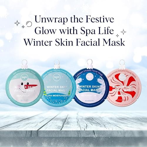 SpaLife Beauty Winter Skin Christmas Face Mask Bundle | Korean Facial Masks | Hydrating, Moisturizing and Firming Sheet Mask Set | Christmas Gifts for Women | 12 Pack thumbnail 2