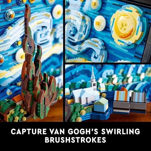 LEGO Ideas Vincent Van Gogh The Starry Night - Building Set for Adults, Ages 18+ - Beautifully Detailed Home Wall Art Decor - Gift for Men & Women - 21333 thumbnail 5