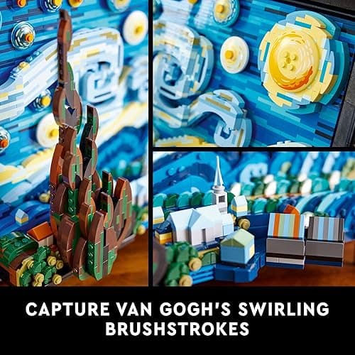LEGO Ideas Vincent Van Gogh The Starry Night - 3D Puzzle Building Set for Adults, Ages 18+ - Beautifully Detailed Home Wall Art Decor - Gift Ideas for Artists - 21333 - Standard Packaging thumbnail 5