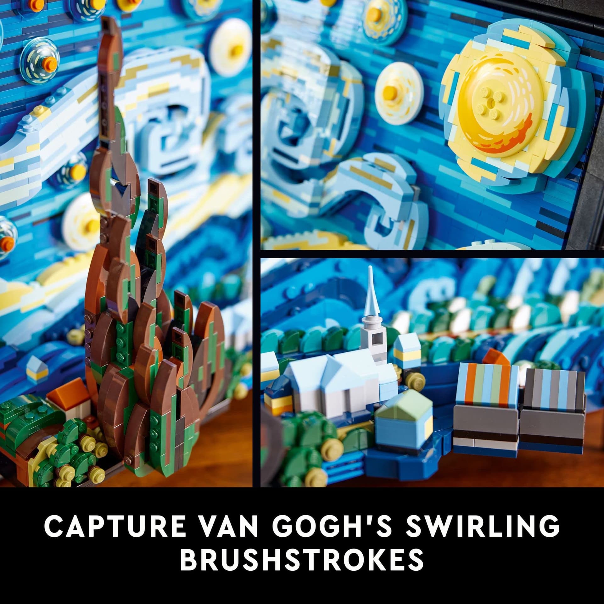 LEGO® Ideas Vincent Van Gogh: La Noche Estrellada; diseño de Interiores con una Figura de colección para Recordar y admirar Las memorables Creaciones del reconocido Pintor Vincent Van Gogh 21333 thumbnail 7