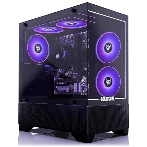 BEASTCOM Q3 Gaming PC Desktop Computer AMD Ryzen 5 3400G, 4K Vega Graphics, 16GB RAM, 1TB M.2 NVMe, 500W 80PLUS PSU, WiFi, Gaming Office Console, Towers Prebuilt PC - Image 1