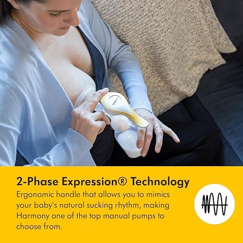 Medela Perfect Pair Bundle with Medela Harmony Manual Breast Pump & Silicone Breast Milk Collector, Lightweight and Discreet, Made Without BPA thumbnail 4