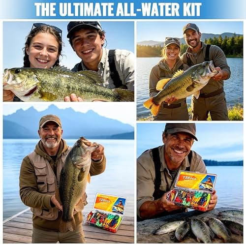 PLUSINNO Fishing Lures, All-in-One Fishing Tackle Box with Tackle Included, Fishing Gear Lure Bait Accessories Kit for Freshwater Bass Trout, Ideal Fishing Gifts for Men, Father & Beginners thumbnail 3